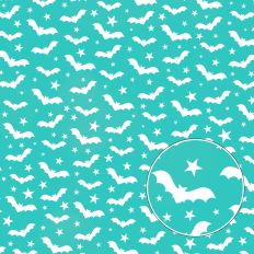 Teal Bats Halloween Background Pattern