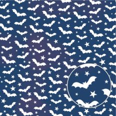 Navy Blue Bats Halloween Background Pattern