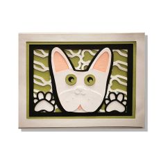 White French Bulldog Layered Card SVG Cut File