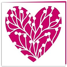 Wild Berry Branches Heart Card