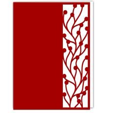 Wild Berry Branches Lace Edged Card