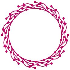 Wild Berry Branches Wreath Circle Frame Border