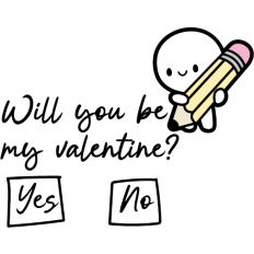 will you be my valentine? simple stickman