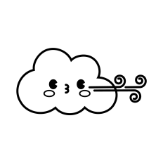 Cute Wind SVG | Weather Clipart | Designs for Silhouette