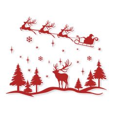 Christmas Scene with Santa and Reindeer SVG
