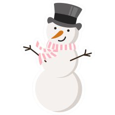 Winter Snowman Pink Scarf Top Hat