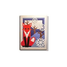 Winter Fox Snowflakes Layered Card SVG Cut File