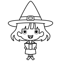 Cartoon Witch Outline