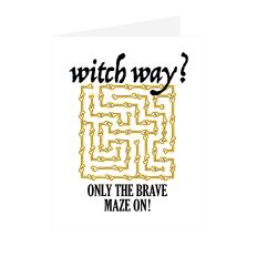 WITCH WAY FOLDED PRINT AND CUT CARD WITH BONE MAZE