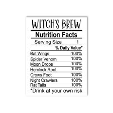 Witch's Brew Nutrition Label Bar Code
