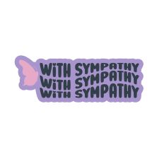 With Sympathy Butterfly Retro Wavy Layered Quote