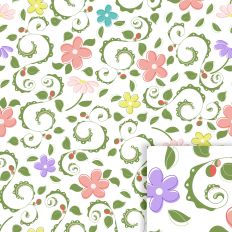Springtime Frolic Pastel Floral Seamless background pattern