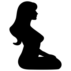 Woman Sitting Profile Silhouette