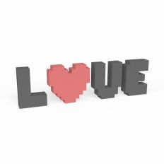 Pixel 3D Word | LOVE