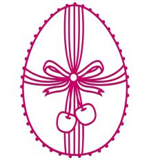 Wrapped Ribbon Bow Cherry Easter Egg