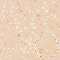 Cream and Gold Foiled Snowflake Background Pattern