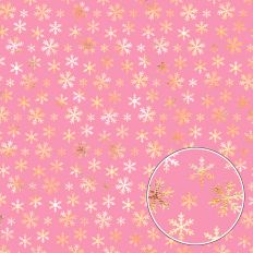 Pink and Gold Foiled Snowflake Background Pattern