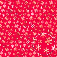 Red and Gold Foiled Snowflake Background Pattern