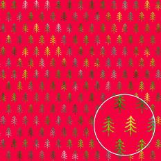 Red and Green Foiled Christmas Tree Background Pattern