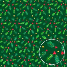 Green Glitter Holly Background Pattern
