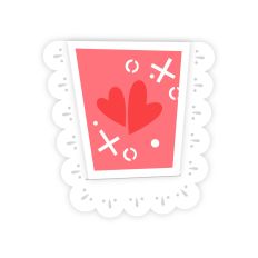XO Heart Matchbook Card