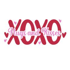 XOXO Hugs and Kisses Cut Out Layered Cut File