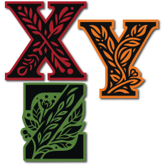 Elegant Botanical Alphabet - XYZ
