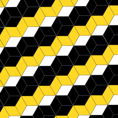 Yellow geometric cubes pattern paper