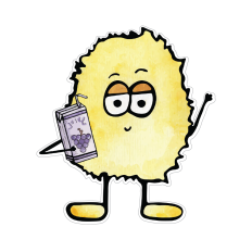 Yellow Lunchbox Monster with Grape Juice box