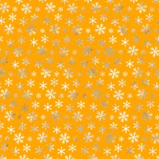 Yellow and Silver Foiled Snowflake Background Pattern