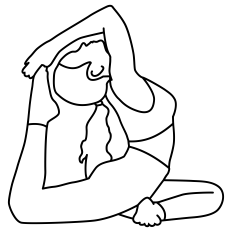 Yoga Girl Pose Outline