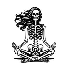 Skeleton in yoga pose