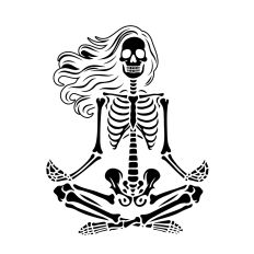 Skeleton in yoga pose