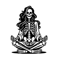 Skeleton in yoga pose