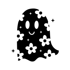 cute retro floral ghost