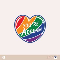 You're a Dream Rainbow Heart SVG for Silhouette Studio