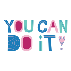 You Can Do It Word Art – Colourful Hand-Drawn Typography SVG