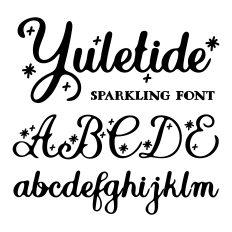 BFC Yuletide Stamped Christmas Sparkling Script Holiday Font