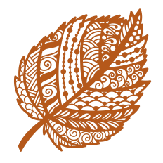 Fall Leaf with Intricate Zentangle Patterns