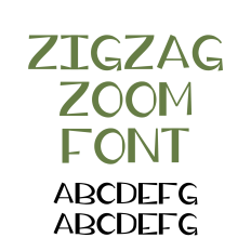 Zigzag Zoom Font, Sans Serif Font, Cute Craft Font