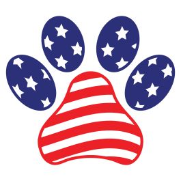 Patriotic American Flag Paw Print D 1275229