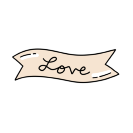 cute love banner ribbon sticker|D-1238682