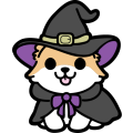 cute witch corgi|D-376150