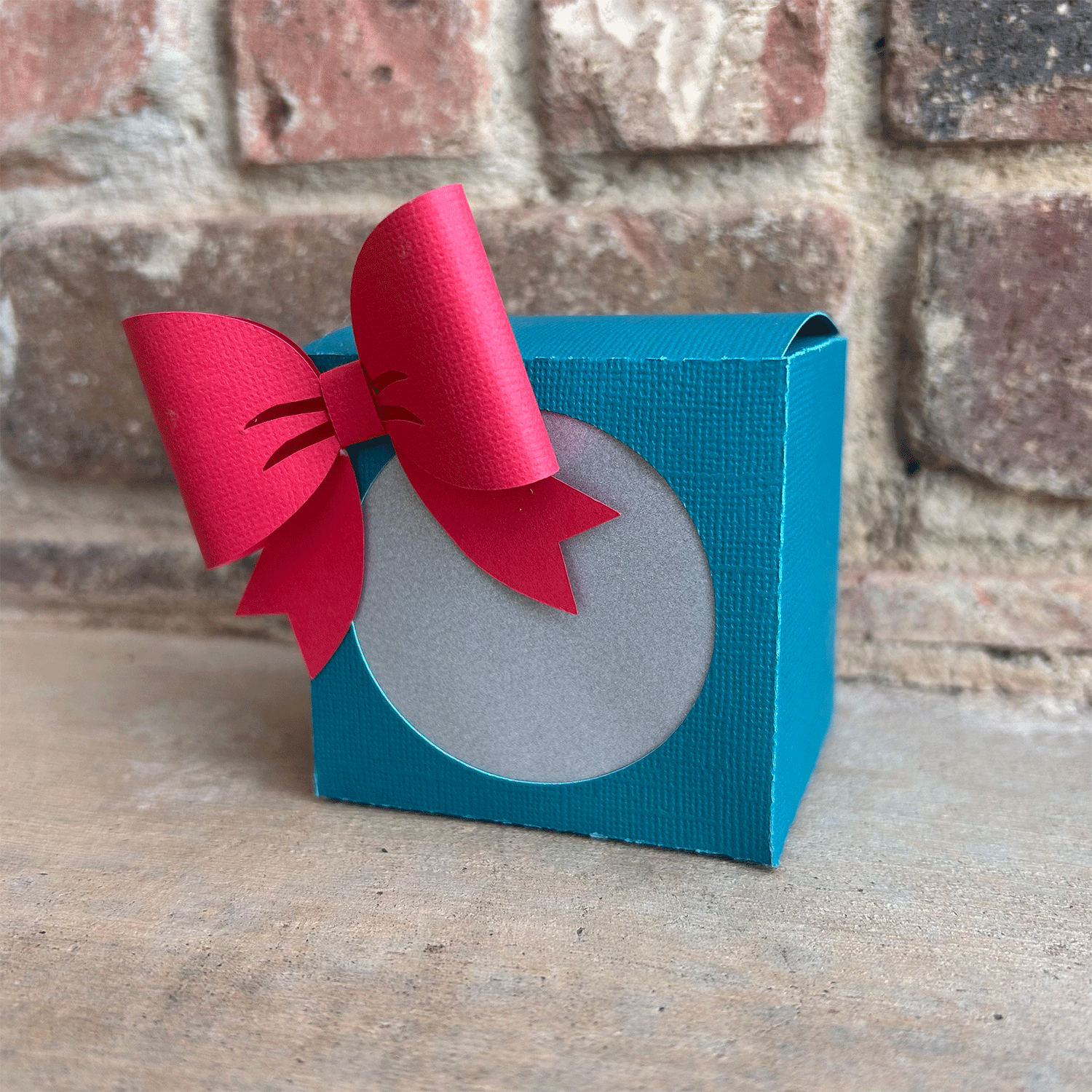 Square Gift Box with a Bow