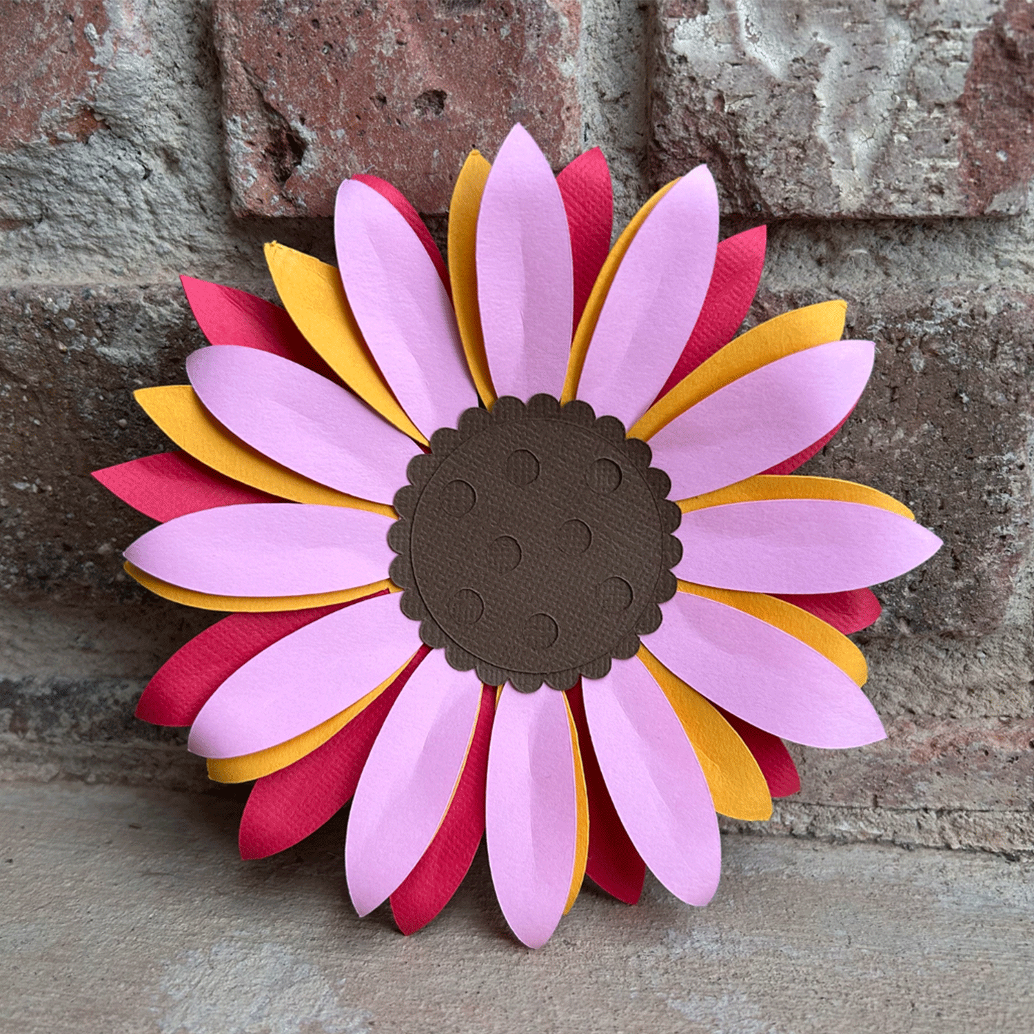 Valentine Sunflower in Pink Red Yellow Brown