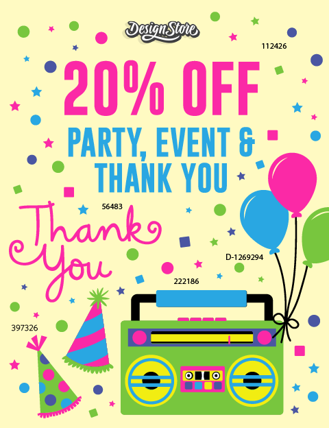 Party Event 20% off