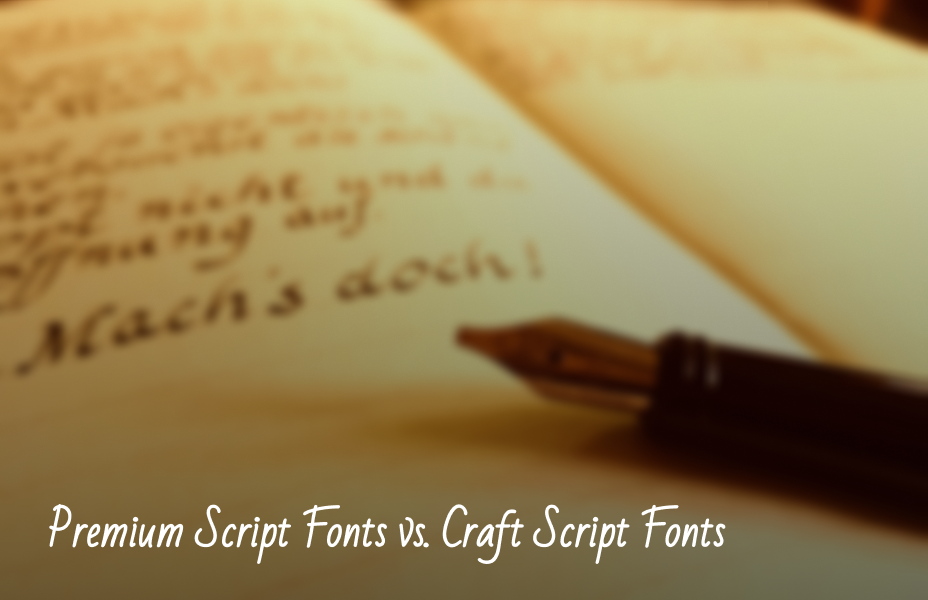 Comparison of premium script font and craft script font in Silhouette projects
