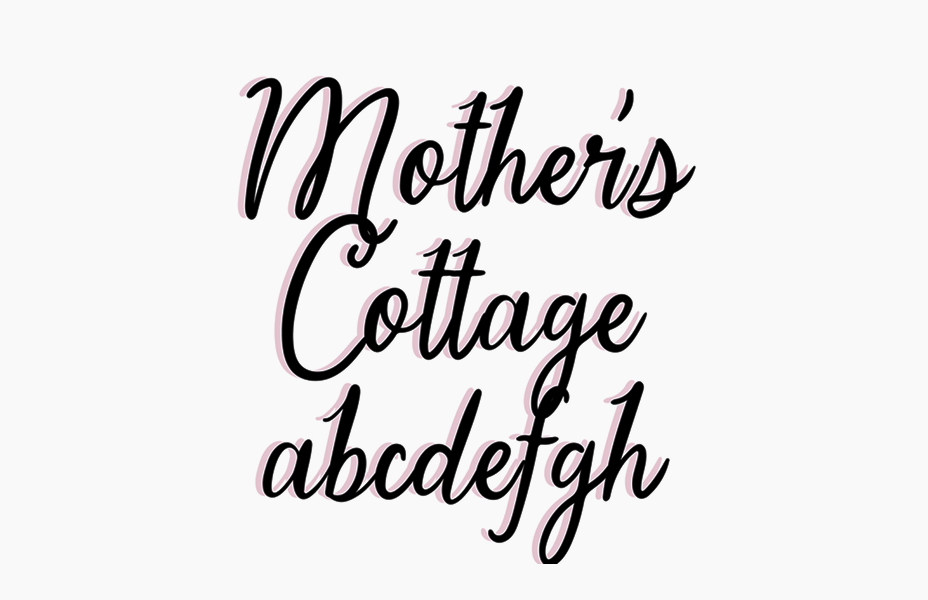 Cursive font showing connected letters in a handwritten style