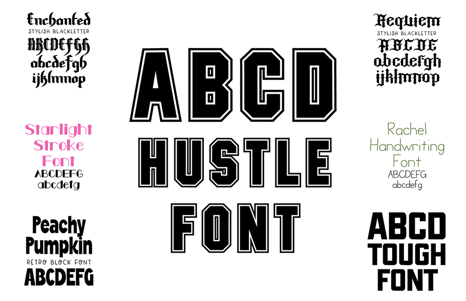 Key traits of vinyl-friendly fonts – bold letterforms, proper stroke width, open counters, and serif vs sans-serif comparison
